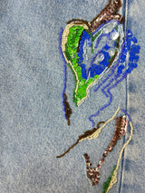 Falda Denim con Aplicaciones