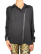Blusa Cuello Cuero