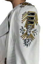 Chaqueta Biker Blanca Cuero