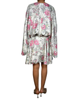 Vestido Ruffle Twill Roses Seda