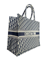 Dior Book Tote Large en Ecru y Azul