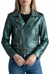 Chaqueta Estilo Biker Cuero
