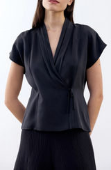 Top Cruzado Drapeado Seda