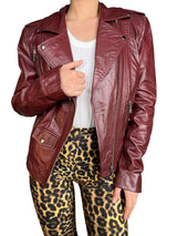 Chaqueta Cuero Burdeo