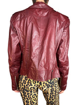 Chaqueta Cuero Burdeo