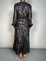 Vestido Seda Fibras Metalizadas