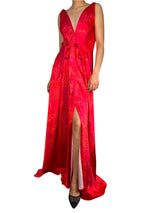 Vestido Maxi Animal Print Rojo