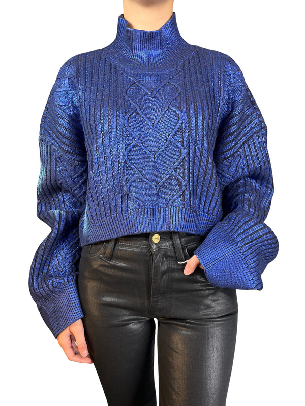 Sweater Azul Metalizado