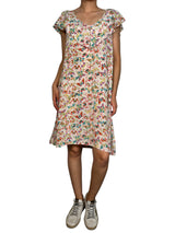 Vestido Reens Butterfly Print Seda
