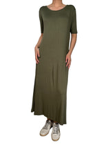 Vestido Verde Tajos Laterales