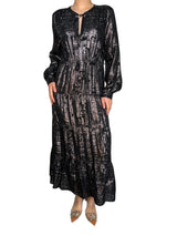 Vestido Seda Fibras Metalizadas