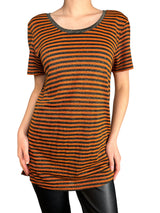 Polera Rayas Fibras Metalizadas