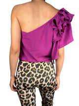 Top Un Hombro Magenta