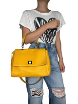 Cartera Cuero Mostaza