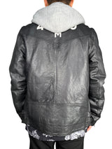 Chaqueta Cuero Capucha Desmontable