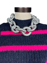 Collar Eslabón Plateado Metallic