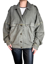 Chaqueta Slouchy Military in Moss