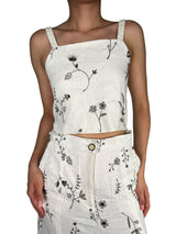 Set Blanco Bordado Flores