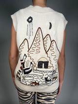 Sweater Sin Mangas Bordado