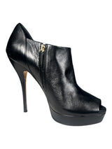 Botines Taco Peep Toe Cuero