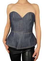 Top Bustier Denim Peplum