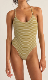 Stripe Cross Back One Piece