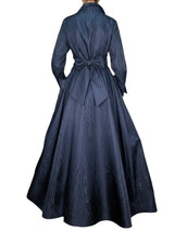 Vestido Abrigo Largo de Moiré Faja