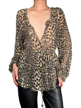 Blusa Traslúcida Fibras Metalizadas