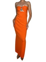 Vestido Orange Strapless