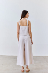 Top Corto Abotonado Algodón Labrado