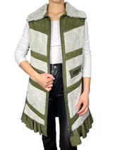 Chaleco Ruffle Cuero