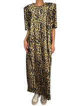 Vestido Maxi Animal Print Hombreras XL