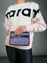 Clutch Coated Canvas Greca Signature