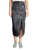 Falda Denim Negra Botones