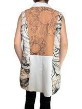 Blazer Sin Mangas Bordado Jacquard