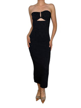 Vestido Strapless Fibras Metalizadas