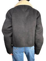 Chaqueta Efecto Ante Negra