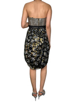 Vestido Lentejuelas Y Seda Strapless