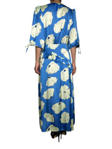 Vestido Wrap Azul Estampado