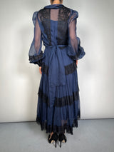 Vestido Plisado Encaje