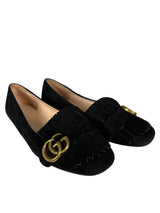 Ballerinas Kid Scamosciato GG Marmot Fringe