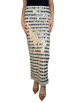 Falda Lentejuelas Blancas y Plateadas