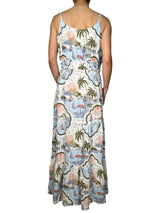 Vestido Tropical Print Maxi