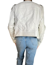 Chaqueta Biker Blanca Cuero