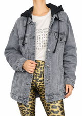 Chaqueta Denim Con Capucha