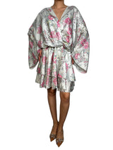 Vestido Ruffle Twill Roses Seda