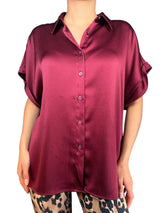 Blusa Burdeo Satinada