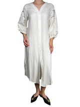 Vestido Blanco Mangas Bordadas