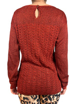 Sweater Rojo Fibras Metalizadas