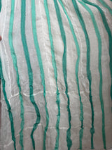 Vestido Beige Con Líneas Verde Agua